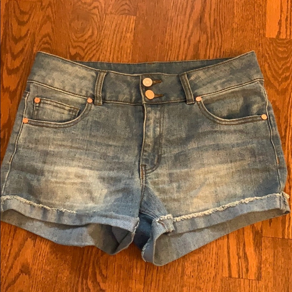 High waisted jean shorts